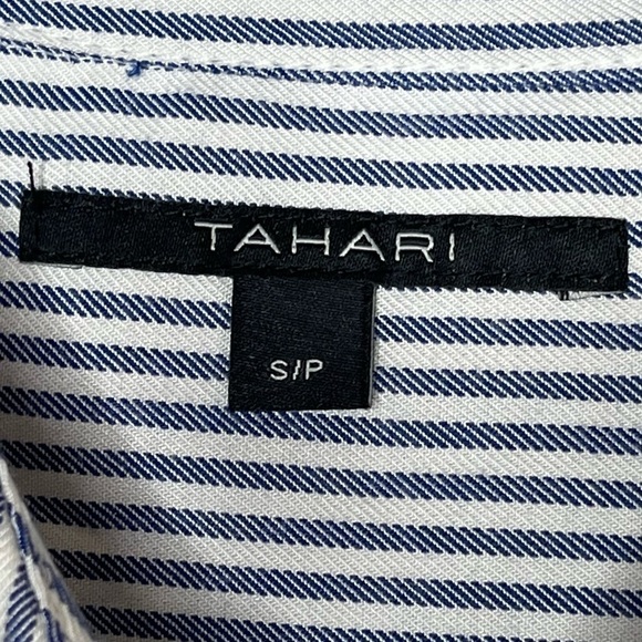 TAHARI Pinstripe Striped Button Up Shirt Long Sleeve - Picture 7 of 8